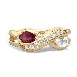 Ruby Diamond Infinity 14K Yellow Gold ring R5390