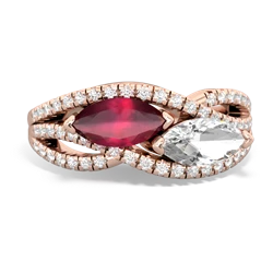 Ruby Diamond Rivers 14K Rose Gold ring R3070