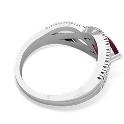 Ruby Diamond Rivers 14K White Gold ring R3070