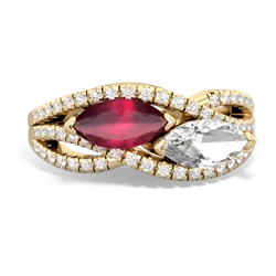 Ruby Diamond Rivers 14K Yellow Gold ring R3070