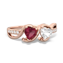 Ruby Side By Side 14K Rose Gold ring R3090