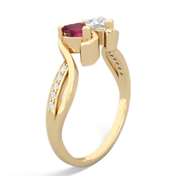 Ruby Side By Side 14K Yellow Gold ring R3090