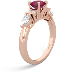 Ruby 6Mm Round Eternal Embrace Engagement 14K Rose Gold ring R2005