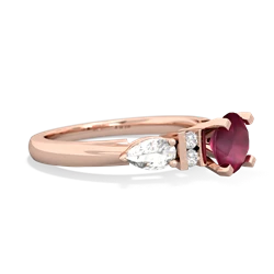 Ruby 6Mm Round Eternal Embrace Engagement 14K Rose Gold ring R2005