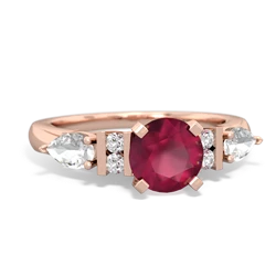 Ruby 6Mm Round Eternal Embrace Engagement 14K Rose Gold ring R2005