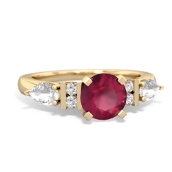 Ruby 6Mm Round Eternal Embrace Engagement 14K Yellow Gold ring R2005