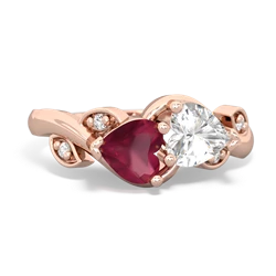 Ruby Floral Elegance 14K Rose Gold ring R5790