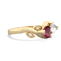 Ruby Floral Elegance 14K Yellow Gold ring R5790