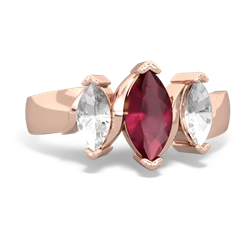 Ruby Three Peeks 14K Rose Gold ring R2433