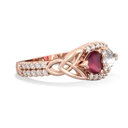 Ruby Sparkling Celtic Knot 14K Rose Gold ring R2645