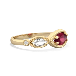 Ruby Milgrain Marquise 14K Yellow Gold ring R5700