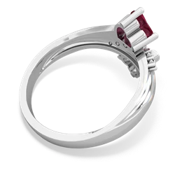 Ruby Heart To Heart 14K White Gold ring R2064