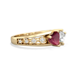 Ruby Heart To Heart 14K Yellow Gold ring R3342