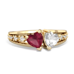 Ruby Heart To Heart 14K Yellow Gold ring R3342