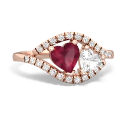 Ruby Mother And Child 14K Rose Gold ring R3010