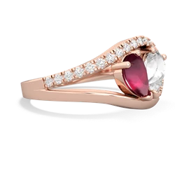 Ruby Nestled Heart Keepsake 14K Rose Gold ring R5650