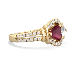 Ruby Art-Deco Keepsake 14K Yellow Gold ring R5630