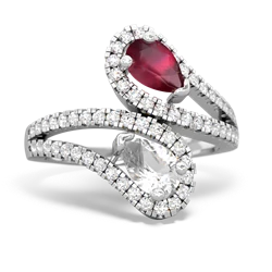 Ruby Diamond Dazzler 14K White Gold ring R3000