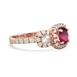 Ruby Regal Halo 14K Rose Gold ring R5350