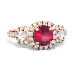 Ruby Regal Halo 14K Rose Gold ring R5350