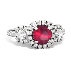 Ruby Regal Halo 14K White Gold ring R5350