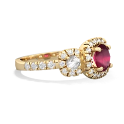 Ruby Regal Halo 14K Yellow Gold ring R5350