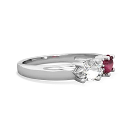 Ruby Pear Bowtie 14K White Gold ring R0865