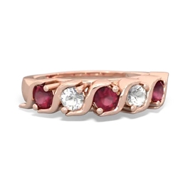 Ruby Anniversary Band 14K Rose Gold ring R2089