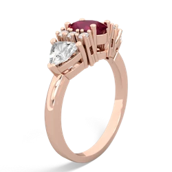 Ruby Antique Style Three Stone 14K Rose Gold ring R2186