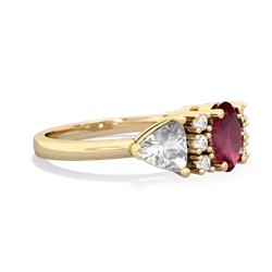 Ruby Antique Style Three Stone 14K Yellow Gold ring R2186