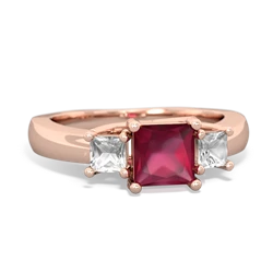 Ruby Three Stone Trellis 14K Rose Gold ring R4015