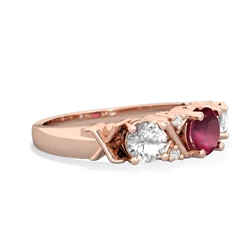 Ruby Hugs And Kisses 14K Rose Gold ring R5016