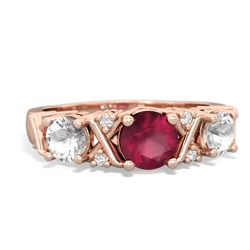 Ruby Hugs And Kisses 14K Rose Gold ring R5016