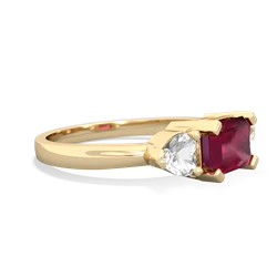 Ruby Three Stone 14K Yellow Gold ring R5235