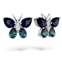 Sapphire Butterfly 14K White Gold earrings E2215