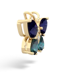 Sapphire Butterfly 14K Yellow Gold pendant P2215