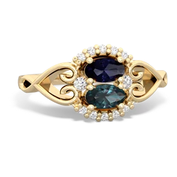 Sapphire Love Nest 14K Yellow Gold ring R5860