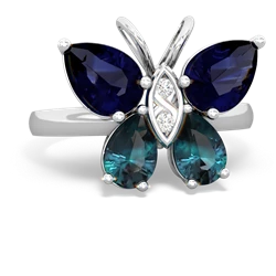 Sapphire Butterfly 14K White Gold ring R2215