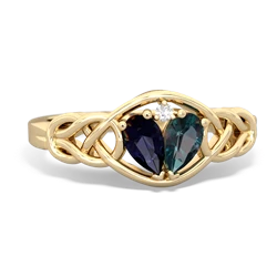 Sapphire Celtic Love Knot 14K Yellow Gold ring R5420