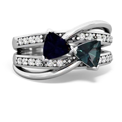 Sapphire Bowtie 14K White Gold ring R2360