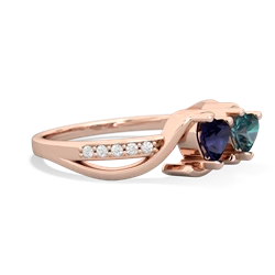 Sapphire Side By Side 14K Rose Gold ring R3090