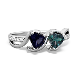 Sapphire Side By Side 14K White Gold ring R3090