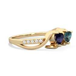 Sapphire Side By Side 14K Yellow Gold ring R3090