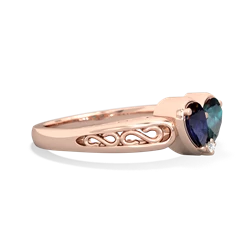 Sapphire Filligree 'One Heart' 14K Rose Gold ring R5070