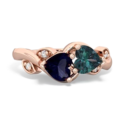 Sapphire Floral Elegance 14K Rose Gold ring R5790