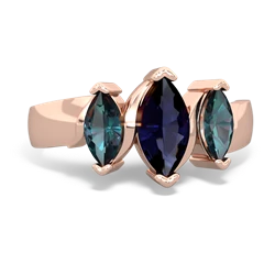 Sapphire Three Peeks 14K Rose Gold ring R2433