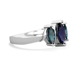 Sapphire Three Peeks 14K White Gold ring R2433