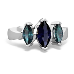 Sapphire Three Peeks 14K White Gold ring R2433