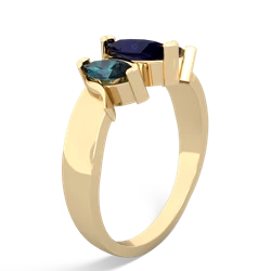 Sapphire Three Peeks 14K Yellow Gold ring R2433