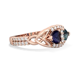 Sapphire Sparkling Celtic Knot 14K Rose Gold ring R2645